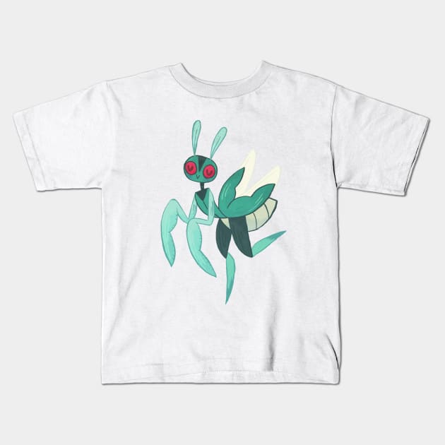 Dancing Mantis Kids T-Shirt by clairestamper